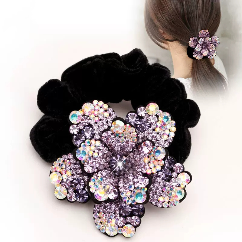 Velvet Jewelry Box - Scrunchies con strass da donna Fasce