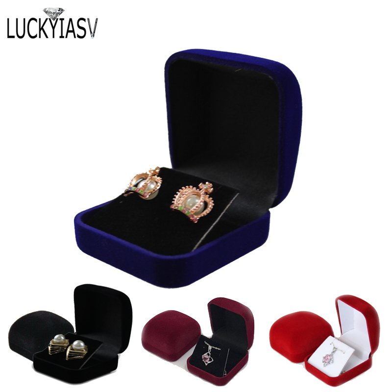 Velvet Jewelry Box - Scatola portaoggetti per orecchini a bottone,