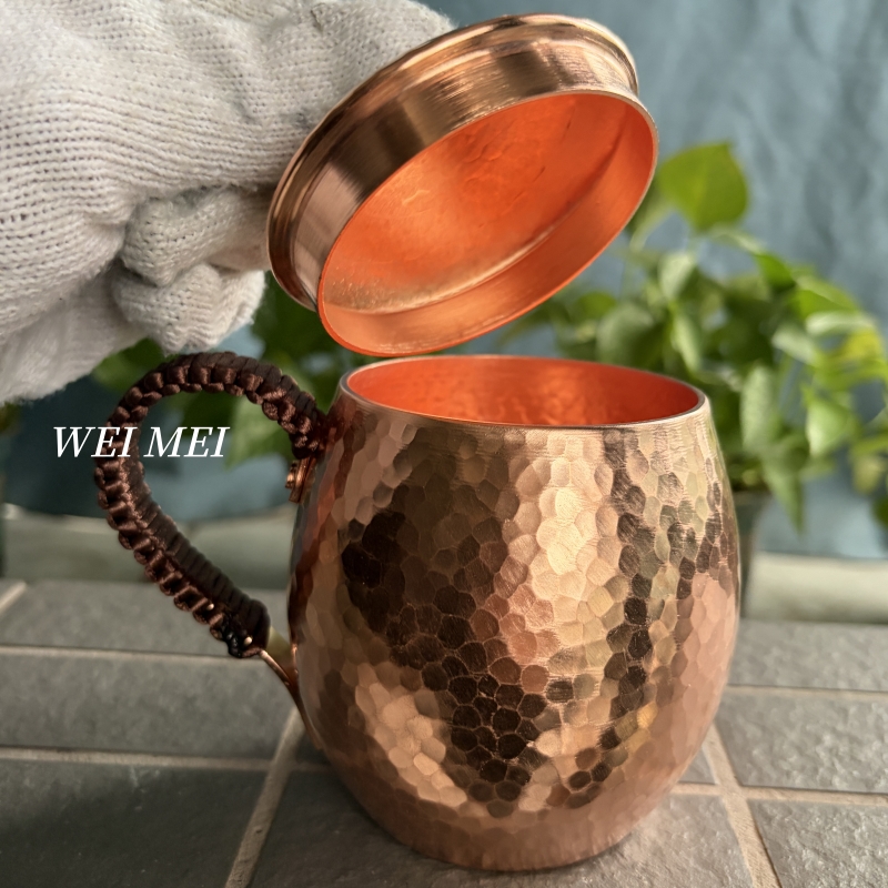 Copper Cocktail Mug - Tazza da caffè ovale vintage in