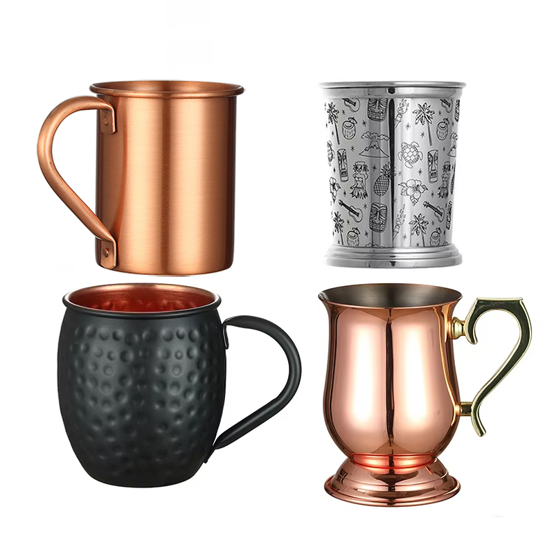 Copper Cocktail Mug - Acciaio inossidabile placcato in rame martellato