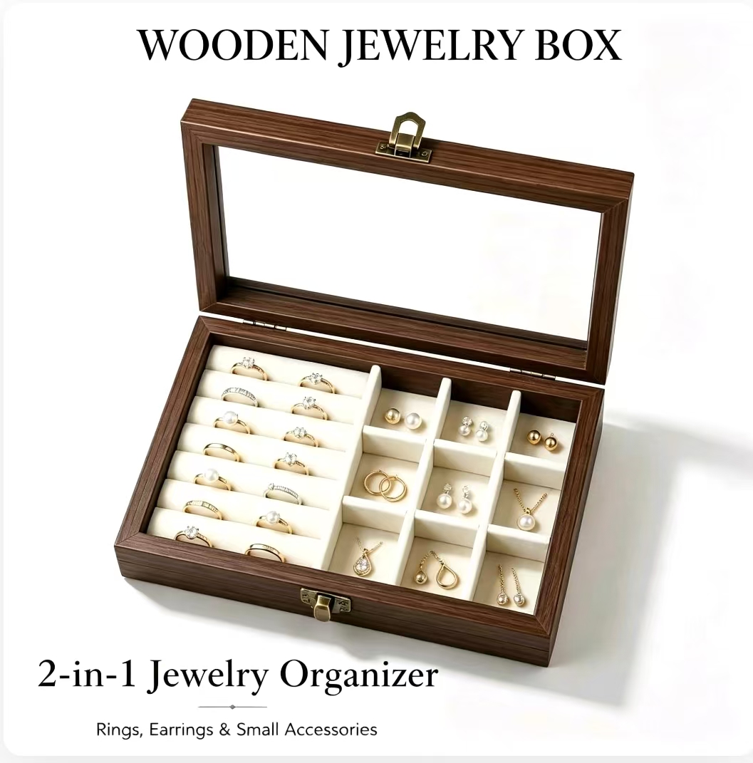 Velvet Jewelry Box - Organizzatore di Gioielli da Scrivania in